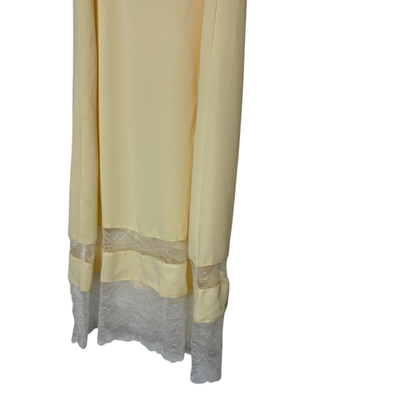 Aritzia Slip Dress Midi Lace Trim Yellow Size Little Moon - Picture 12 of 15